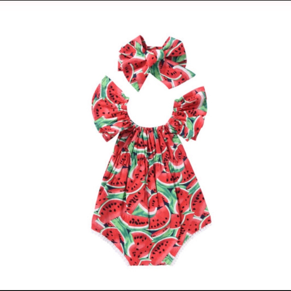 Baby girls watermelon ruffle set new several sizes - Picture 1 of 4